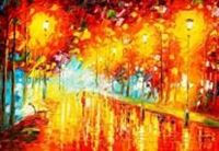 Εικόνα της Modern Art - Berliner Tiergarten d90002 60x90cm abstraktes Ölgemälde