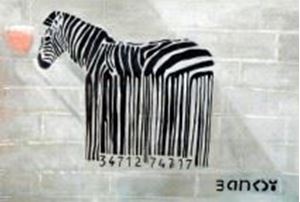 Εικόνα της Homage to Banksy - The bar code zebra d90004 60x90cm exquisites Ölbild