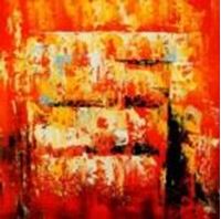 Afbeelding van Abstract - The firewall e89903 60x60cm abstraktes Ölgemälde