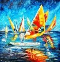 Εικόνα της Modern Art - Berlin Wannsee g90211 80x80cm modernes Ölgemälde