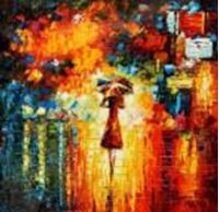 Εικόνα της Modern Art - Raingirl II g90215 80x80cm exquisites Ölgemälde