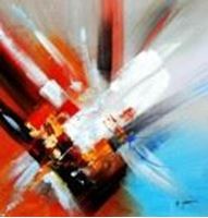 Εικόνα της Abstract - clash of colors g90223 80x80cm abstraktes Ölgemälde