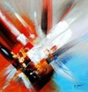 Bild von Abstract - clash of colors g90223 80x80cm abstraktes Ölgemälde