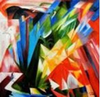 Afbeelding van Franz Marc - Vögel g90251 80x80cm Expressionismus Ölbild handgemalt