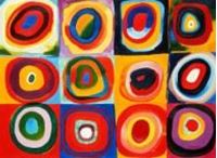 Imagen de Wassily Kandinsky - Farbstudie Quadrate i90281 80x110cm exquisites Ölgemälde