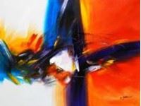 Bild von Abstract - Impact study i90286 80x110cm abstraktes Ölgemälde