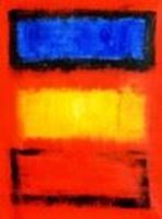 Resim Bauhaus - Blau auf Gelb auf Rot i90305 80x110cm modernes Ölgemälde
