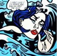 Afbeelding van Homage to Roy Lichtenstein -  Do not care Pop Art m90347 120x120cm exquisites Ölbild handgemalt