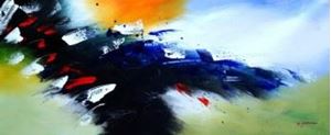 Picture of Abstrakt - colors of the tide t90377 75x180cm abstraktes Ölbild