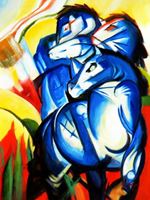 Afbeelding van Franz Marc - Turm der blauen Pferde a90440 30x40cm Expressionismus Ölgemälde handgemalt