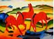 Resim Franz Marc - Weidende Pferde a90473 30x40cm Ölgemälde handgemalt