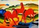 Resim Franz Marc - Weidende Pferde a90473 30x40cm Ölgemälde handgemalt