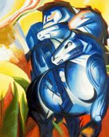 Afbeelding van Franz Marc - Turm der blauen Pferde b90487 40x50cm Expressionismus Ölgemälde handgemalt