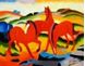 Afbeelding van Franz Marc - Weidende Pferde b90505 40x50cm Ölgemälde handgemalt