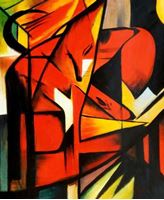 Afbeelding van Franz Marc - Füchse c90519 50x60cm Expressionismus Ölgemälde handgemalt