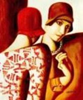Afbeelding van Homage to Tamara de Lempicka - Die Freundinnen c90528 50x60cm Ölbild handgemalt