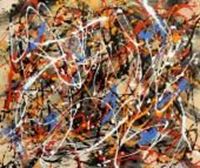 Afbeelding van Homage of Pollock - Number 2 c90537 50x60cm abstraktes Ölbild