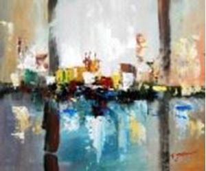 Picture of Abstract - City in the Sea of light c90541 50x60cm abstraktes Ölgemälde