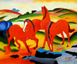 Afbeelding van Franz Marc - Weidende Pferde c90545 50x60cm Ölgemälde handgemalt