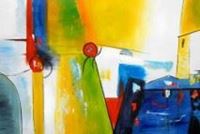 Εικόνα της Modern Art - Abstrakt New Yorker Hafen d90589 60x90cm Ölgemälde handgemalt