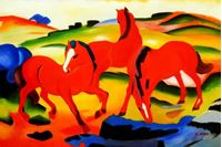 Afbeelding van Franz Marc - Weidende Pferde d90607 60x90cm Ölgemälde handgemalt