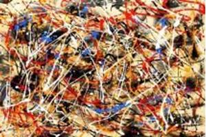 Afbeelding van Homage of Pollock - Number 1 d90608 60x90cm abstraktes Ölgemälde handgemalt
