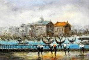 Picture of Modern Art - Venedig im Morgengrauen d90627 60x90cm bemerkenswertes Ölbild