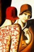 Afbeelding van Homage to Tamara de Lempicka - Die Freundinnen d90648 60x90cm Ölbild handgemalt