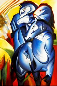 Afbeelding van Franz Marc - Turm der blauen Pferde d90650 60x90cm Expressionismus Ölgemälde handgemalt