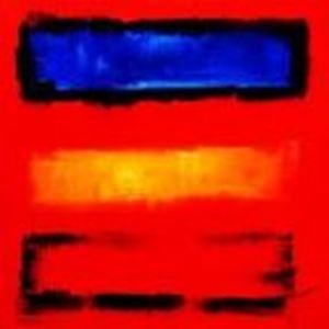 Picture of Bauhaus - Blau auf Gelb auf Rot e90565 60x60cm modernes Ölgemälde