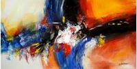 Afbeelding van Abstract - clash of colors f90774 60x120cm abstraktes Ölgemälde