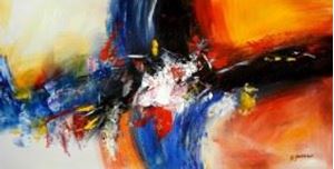 Image de Abstract - clash of colors f90774 60x120cm abstraktes Ölgemälde