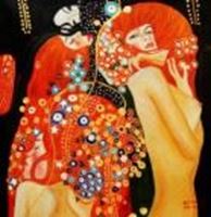Afbeelding van Gustav Klimt - Wasserschlangen close up g90662 80x80cm imposantes Ölgemälde handgemalt