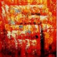 Bild von Abstract - The firewall g90688 80x80cm abstraktes Ölgemälde