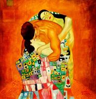 Resim Gustav Klimt - Die Familie g90702 80x80cm Jugendstil Ölbild
