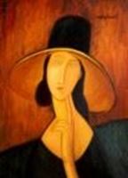 Immagine di Amedeo Modigliani - Jeanne Hebuterne mit Hut i90706 80x110cm handgemaltes Ölbild