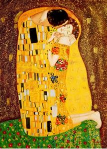 Resim Gustav Klimt - Der Kuss i90707 80x110cm Jugendstil Ölgemälde handgemalt