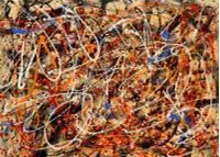 Afbeelding van Homage of Pollock - Number 1 i90739 80x110cm abstraktes Ölgemälde handgemalt