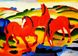 Afbeelding van Franz Marc - Weidende Pferde i90742 80x110cm Ölgemälde handgemalt
