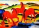 Afbeelding van Franz Marc - Weidende Pferde i90742 80x110cm Ölgemälde handgemalt