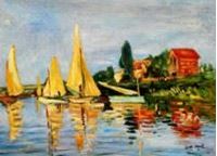 Resim Claude Monet - Regatta bei Argenteuil i90747 80x110cm exquisites Ölbild