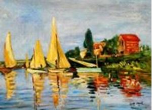 Afbeelding van Claude Monet - Regatta bei Argenteuil i90747 80x110cm exquisites Ölbild