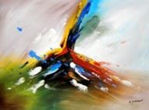 Picture of Abstract -  Tower of colors i90748 80x110cm abstraktes Ölbild handgemalt