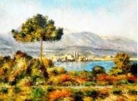 Resim Claude Monet - Blick auf Antibes von Notre Dame i90757 80x110cm Ölgemälde handgemalt