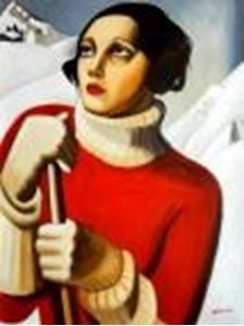 Afbeelding van Homage to T. Lempicka - Sain Moritz k90804 90x120cm handgemaltes Gemälde