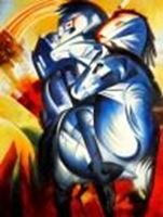 Afbeelding van Franz Marc - Turm der blauen Pferde k90807 90x120cm Expressionismus Ölgemälde handgemalt