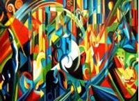 Afbeelding van Franz Marc - Tierabstraktion special edition k90815 90x120cm Ölbild handgemalt