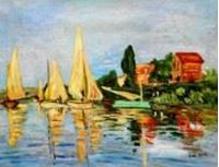 Immagine di Claude Monet - Regatta bei Argenteuil k90837 90x120cm exquisites Ölbild