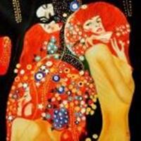 Afbeelding van Gustav Klimt - Wasserschlangen close up m90878 120x120cm imposantes Ölgemälde handgemalt