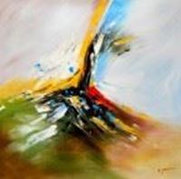 Afbeelding van Abstract -  Tower of colors m90893 120x120cm abstraktes Ölbild handgemalt